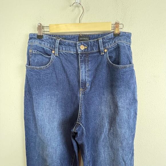 Talbots High Waist Relaxed Jeans Size 8 Blue Cotton Stretch Straight Leg - Picture 3 of 8